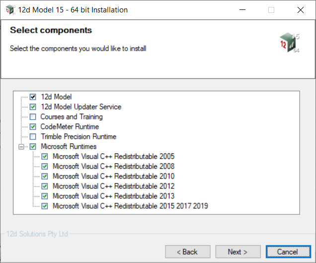 12d Model V15 Installation Options
